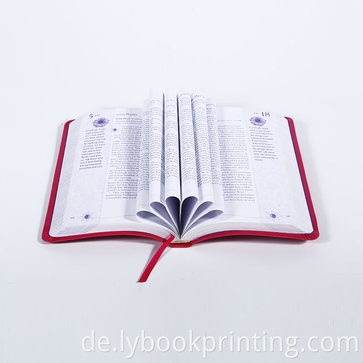 OEM Customized Drucken hochwertiges Pink English Hardcover -Buch mit Ribbon Book Marke